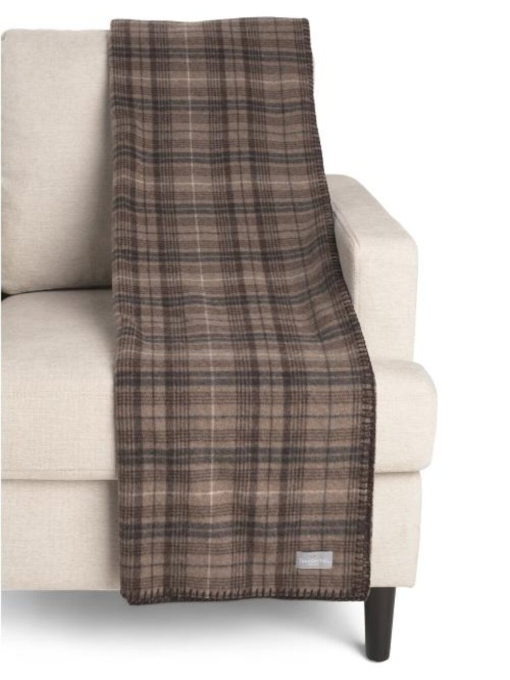 MADE IN ITALY Made In Italy Wool Plaid Whipstitch Throw